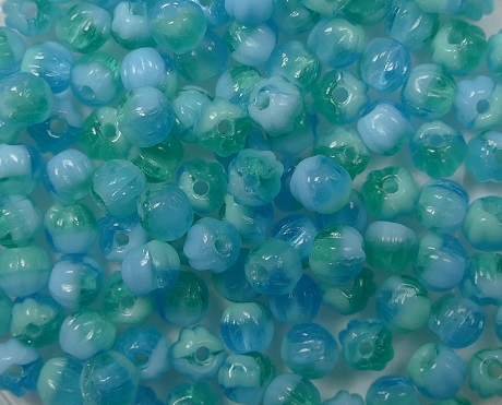 mb-03-LG003 3 mm melon beads Mixed Aqua Turquoise Green