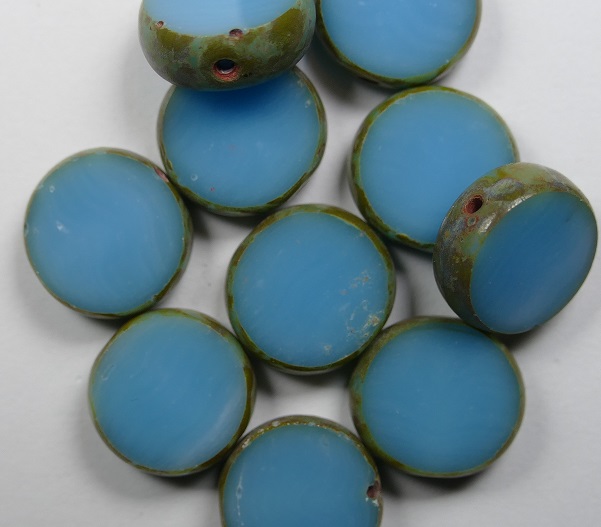 0090417 table cut round 12 mm blue travertin