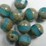 0100543 12 mm special cut apple firepolish opal green aqua travertin