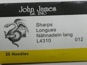 #12.SHARP John James Beading Naalden #12, Short Sharp 25 stuks - Afbeelding 1