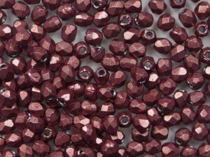 FP1-02-04B01 ColorTrends: Saturated Metallic Grenadine Czech Glass Facet Firepolish 2,5mm 100 stuks - Afbeelding 1