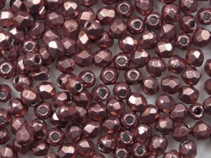 FP1-02-04B04 ColorTrends: Saturated Metallic Butterum Czech Glass Facet Firepolish 2,5mm 100 stuks