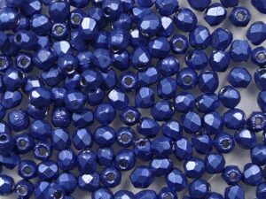 FP1-02-04B05 ColorTrends: Saturated Metallic Navy Peony Czech Glass Facet Firepolish 2,5mm 100 stuks - Afbeelding 1