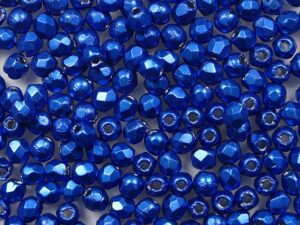 FP1-02-04B09 ColorTrends: Saturated Metallic Marina Czech Glass Facet Firepolish 2,5mm 100 stuks - Afbeelding 1