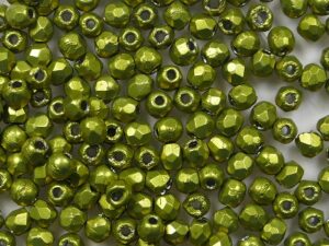 FP1-02-05A03 ColorTrends: Saturated Metallic Meadowlark Czech Glass Facet Firepolish 2,5mm 100 stuks - Afbeelding 1