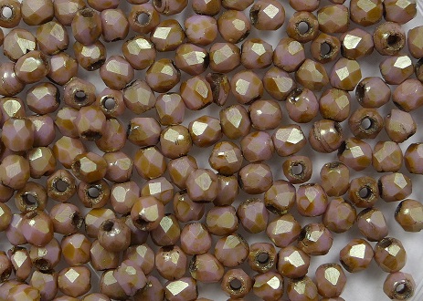 FP1-02-AK02010 firepolish 2,5 mm opaque semi matte rose gold topaz