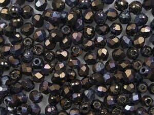FP1-02-DS23980 Jet Matte Bronze Vega Czech Glass Facet Firepolish 2,5mm 100 stuks - Afbeelding 1