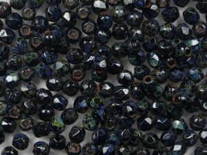 FP1-02-T23980 Jet Picasso Czech Glass Facet Firepolish 2,5mm 100 stuks