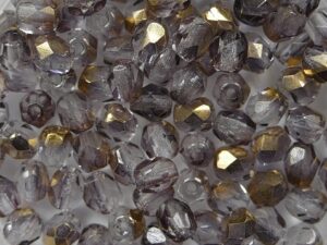FP1-04-00030-10115 Crystal Gold Bronze Semi Luster Czech Glass Facet Firepolish 4mm 50 stuks