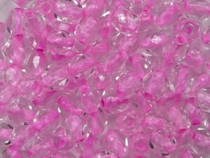 FP1-04-44873LC Bright Pink Lined Crystal Czech Glass Facet Firepolish 4mm 50 stuks - Afbeelding 1