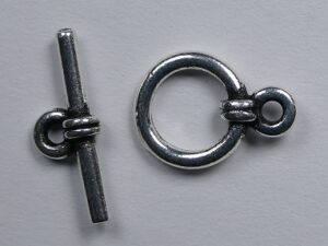 TC94-6019-12 Tierracast Kapittelslot Toggle Clasp Wrapped Antique Silver Plated