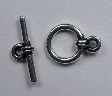 TC94-6019-12 tierracast toggle clasp wrapped antique silver plated