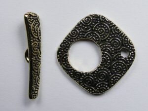 TC94-6145-26 Tierracast Kapittelslot Toggle Clasp Large Spiral Antique Gold Plated - Afbeelding 1