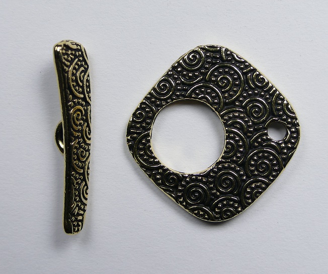 TC94-6145-26 tierracast toggle clasp large spiral antique gold plated