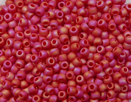 tr-11-0405F toho round 11-0 opaque rainbow frosted cherry