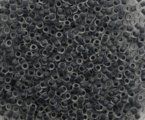 tr-15-0344FM toho round 15-0 frosted black lined crystal