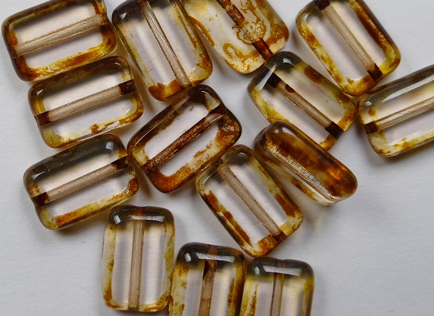 0070441 rectangle 12x8 mm transparent light rose travertin
