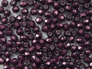 FP1-02-06B01 ColorTrends: Saturated Metallic Red Pear Czech Glass Facet Firepolish 2,5mm 100 stuks - Afbeelding 1