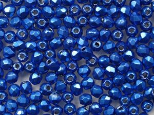 FP1-02-06B03 ColorTrends: Saturated Metallic Nebulas Blue Czech Glass Facet Firepolish 2,5mm 100 stuks - Afbeelding 1