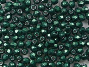 FP1-02-06B05 ColorTrends: Saturated Metallic Martini Olive Czech Glass Facet Firepolish 2,5mm 100 stuks