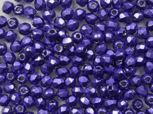FP1-02-06B07 ColorTrends: Saturated Metallic Ultra Violet Czech Glass Facet Firepolish 2,5mm 100 stuks - Afbeelding 1