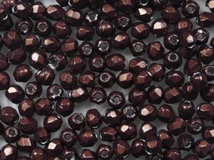 FP1-02-07B01 ColorTrends: Saturated Metallic Chicory Coffee Czech Glass Facet Firepolish 2,5mm 100 stuks - Afbeelding 1