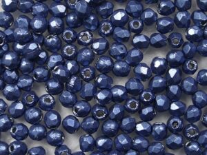 FP1-02-07B02 ColorTrends: Saturated Metallic Bluestone Czech Glass Facet Firepolish 2,5mm 100 stuks - Afbeelding 1