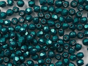 FP1-02-07B04 ColorTrends: Saturated Metallic Biome Green Czech Glass Facet Firepolish 2,5mm 100 stuks - Afbeelding 1