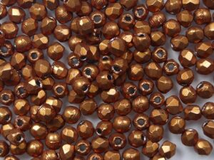 FP1-02-07B05 ColorTrends: Saturated Metallic Hazel Czech Glass Facet Firepolish 2,5mm 100 stuks - Afbeelding 1