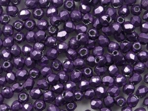 FP1-02-07B06 ColorTrends: Saturated Metallic Grapeade Czech Glass Facet Firepolish 2,5mm 100 stuks