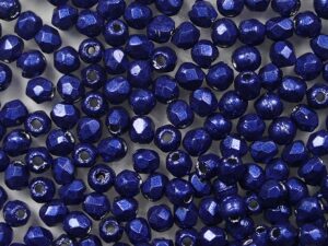FP1-02-07B07 ColorTrends: Saturated Metallic Evening Blue Czech Glass Facet Firepolish 2,5mm 100 stuks - Afbeelding 1