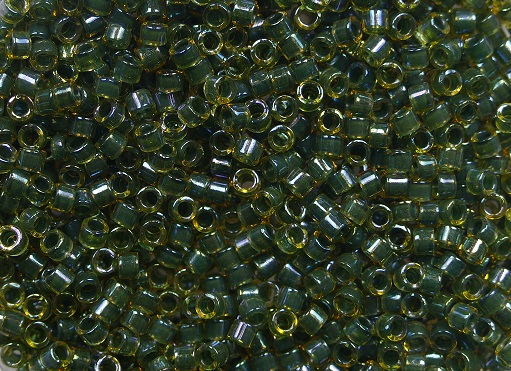 db-11-273 miyuki delica's 11-0 forest green lined topaz ab