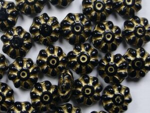 0010498 Jet Gold Inlay Daisy Discs 15 Pc