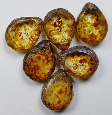 0030333 polished drops 16x12 mm crystal stone picasso, color 00030TS