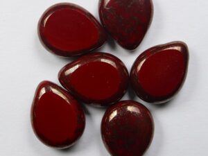 0050297 Table Cut Polished Drops 16x12 mm Burnt Umber Moon Dust 4 Pc - Afbeelding 1