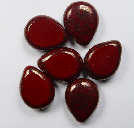 0050297 polished drops 16x12 mm Burnt Umber Moon Dust, color 93500MD