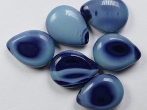 0090425 Table Cut Polished Drops 16x12 mm Seafoam-Navy 4 Pc - Afbeelding 1