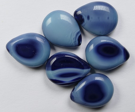0090425 polished drops 16x12 mm seafoam navy, color 37554