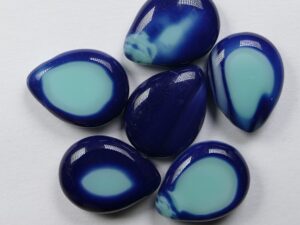 0090426 Table Cut Polished Drops 16x12 mm Denim-Turquoise 4 Pc - Afbeelding 1