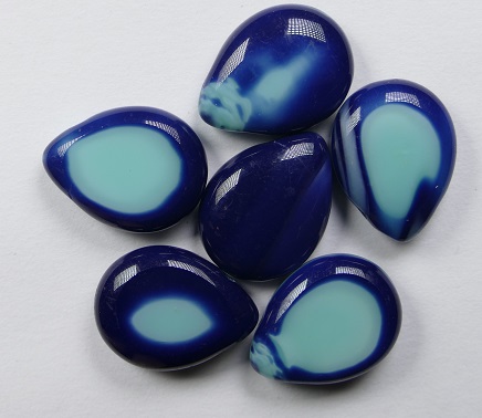 0090426 polished drops 16x12 mm denim turquoise, color 57334