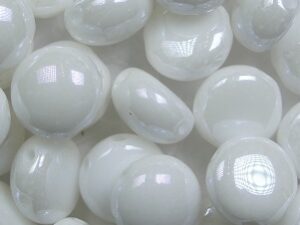 CB-02010-21402 White Alabaster Iris Sfinx 2-hole Candy Bead 20 Pc.