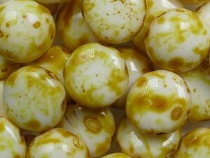 CB-02010-86800 White Alabaster Travertin 2-hole Candy Bead 20 Pc.