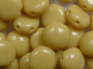 CB-13020 Opaque Ivory 2-hole Candy Bead 20 Pc. - Afbeelding 1