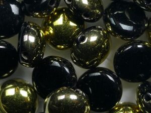 CB-23980-26441 Opaque Jet Amber 2-hole Candy Bead 20 Pc.