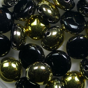 CB-23980-26441 candy beads 8 mm opaque jet amber color 23980-26441