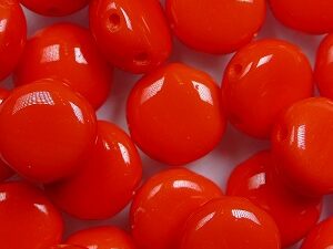 CB-93180 Opaque Red 2-hole Candy Bead 20 Pc. - Afbeelding 1
