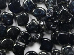 GIN-23980RB Jet Rembrandt Matubo 2 Hole Ginko Bead 10 gram
