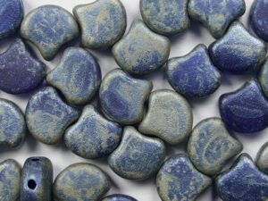 GIN-30090MRB Matte Cobalt Rembrandt Matubo 2 Hole Ginko Bead 10 gram