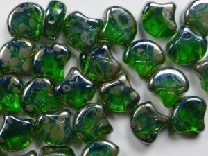 GIN-50050RB Matubo 2 Hole Ginko Bead Chrysolite - Rembrandt 10 gram - Afbeelding 1