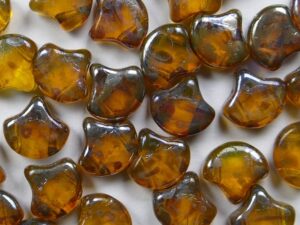 GIN-80020RB Matubo 2 Hole Ginko Bead Jonquil - Rembrandt 10 gram